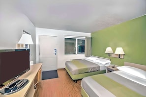 Standard Room, 2 Double Beds, Non Smoking | Desk, bed sheets