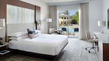 Egyptian cotton sheets, premium bedding, desk, blackout drapes