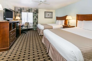 Standard Room, 2 Queen Beds | In-room safe, desk, iron/ironing board, rollaway beds