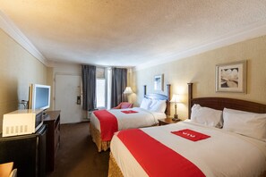 Room, 2 Double Beds, Smoking | 1 bedroom, desk, free WiFi, bed sheets