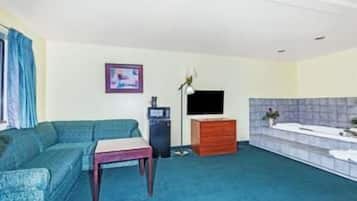 39-inch flat-screen TV with cable channels, TV