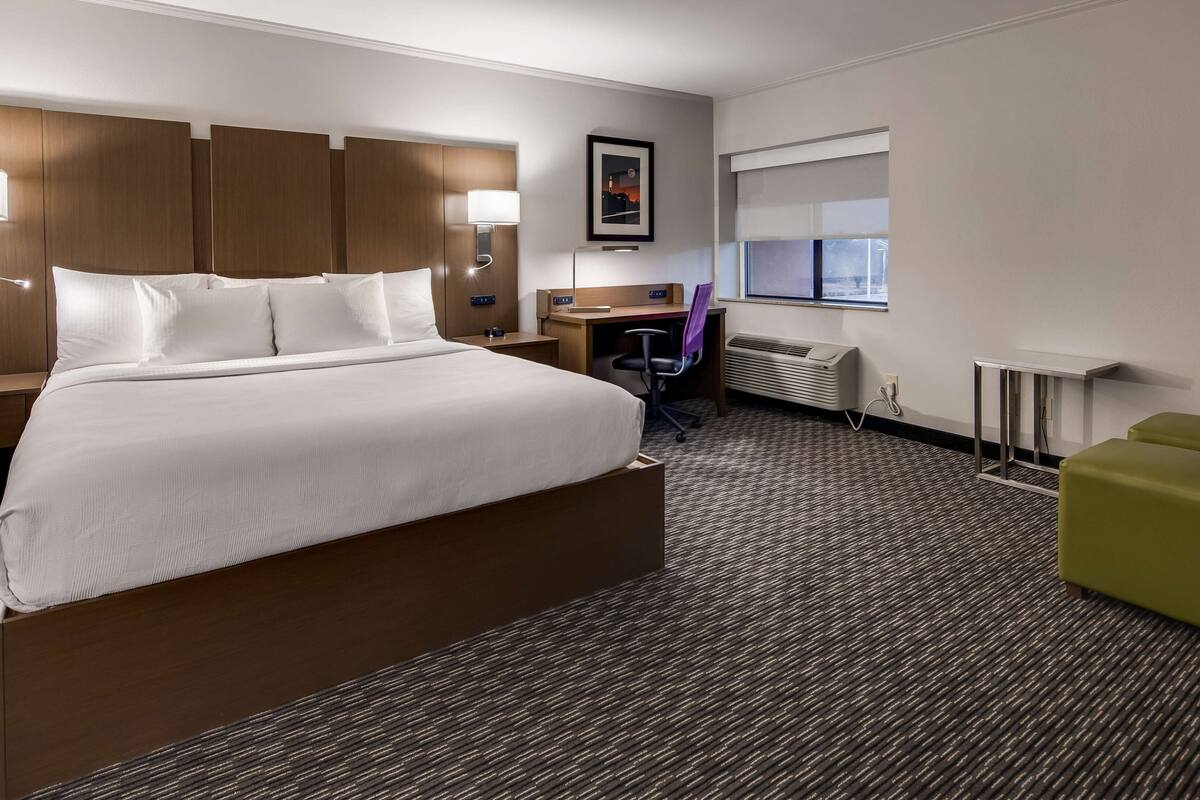 Suite, 1 King Bed, Non Smoking, Refrigerator & Microwave (with Sofabed) | Premium bedding, desk, laptop workspace, iron/ironing board