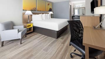 Room, 1 King Bed | Desk, soundproofing, iron/ironing board, free cribs/infant beds