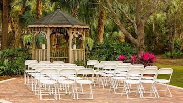 Outdoor banquet area