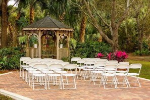 Outdoor banquet area