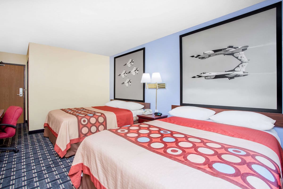 Room, 2 Queen Beds, Smoking | 1 bedroom, down comforters, Select Comfort beds, in-room safe