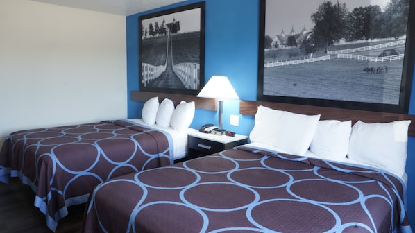 Desk, blackout curtains, rollaway beds, free WiFi