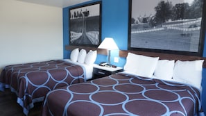 Desk, blackout curtains, rollaway beds, free WiFi