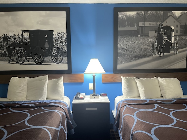 Desk, blackout drapes, rollaway beds, free WiFi