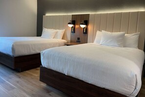 Room, 2 Double Beds, Non Smoking | Premium bedding, pillowtop beds, desk, iron/ironing board