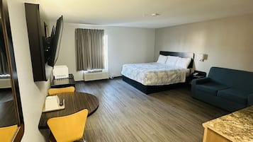 Laptop workspace, blackout curtains, free WiFi, bed sheets