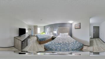 Chambre, 2 grands lits | Salle de bain