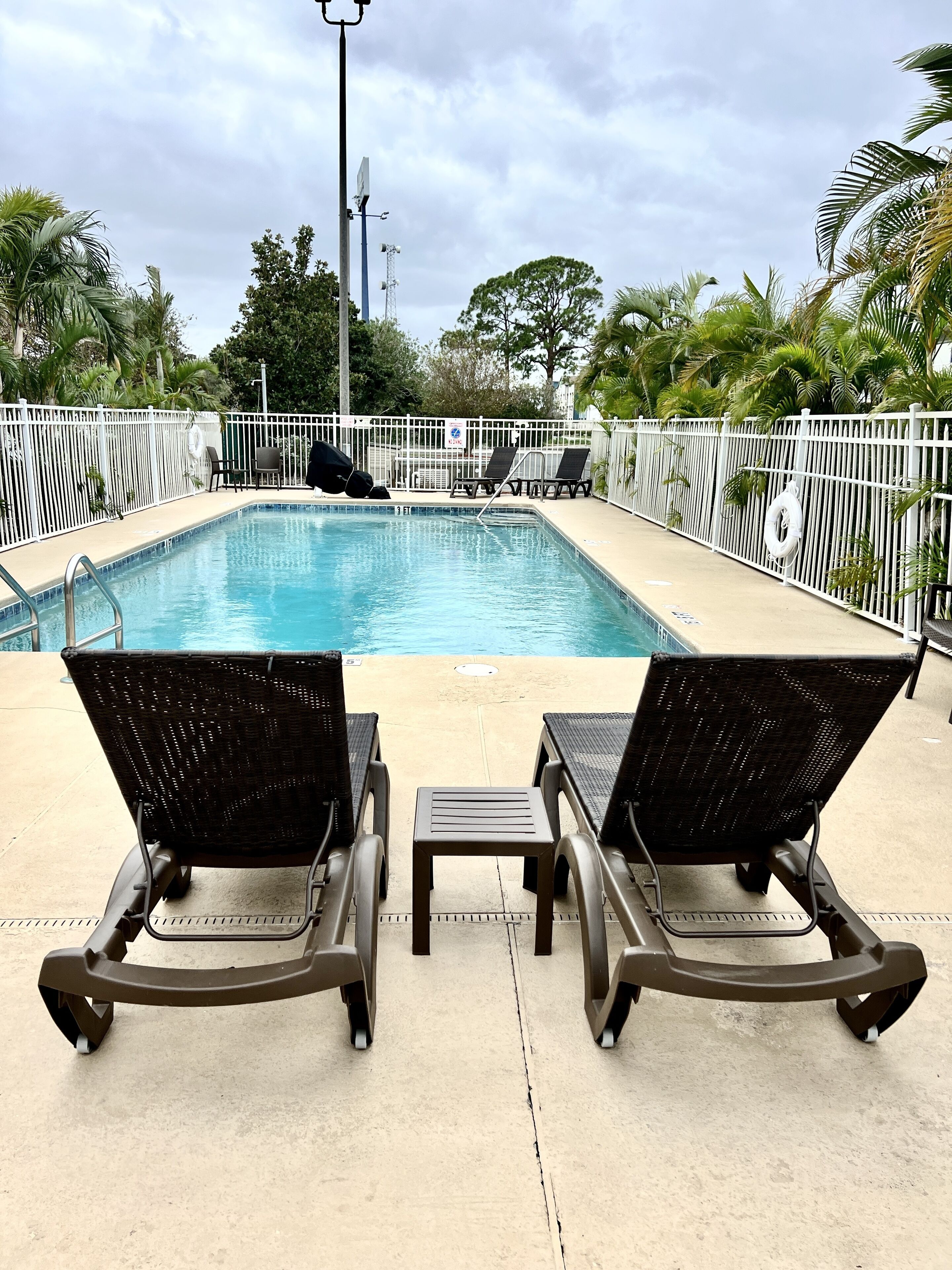 room, 2 double beds, non smoking, pool view | desk, laptop workspace, blackout curtains, iron/ironing board