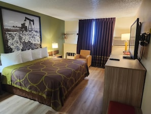 Premium bedding, pillow-top beds, desk, laptop workspace