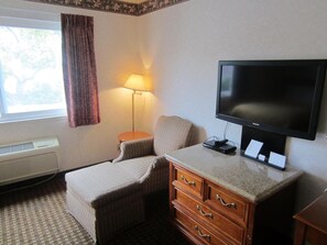 Desk, blackout curtains, iron/ironing board, free WiFi