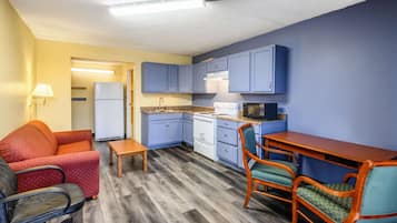 1 bedroom, desk, blackout drapes, iron/ironing board