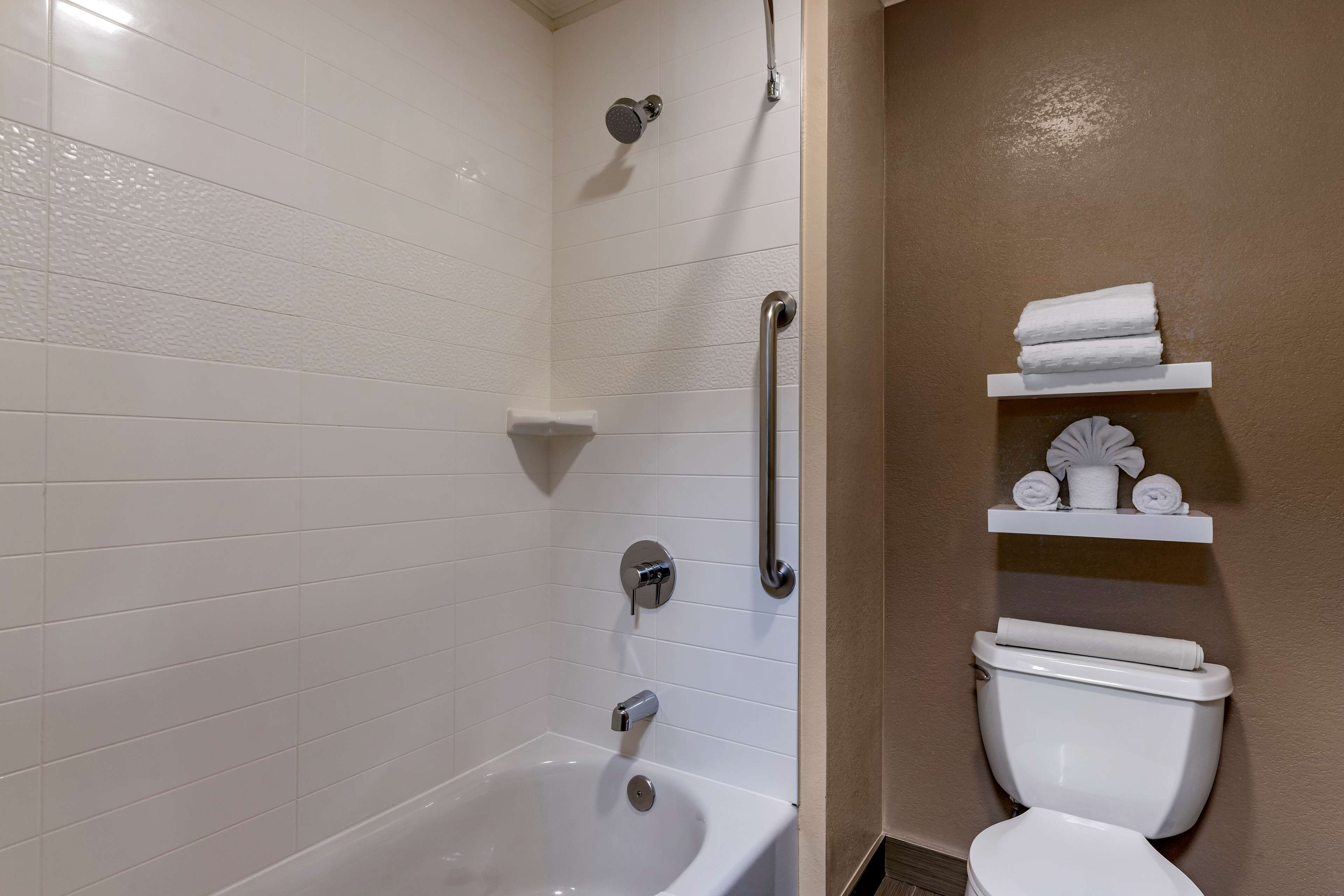 free toiletries, hair dryer, towels