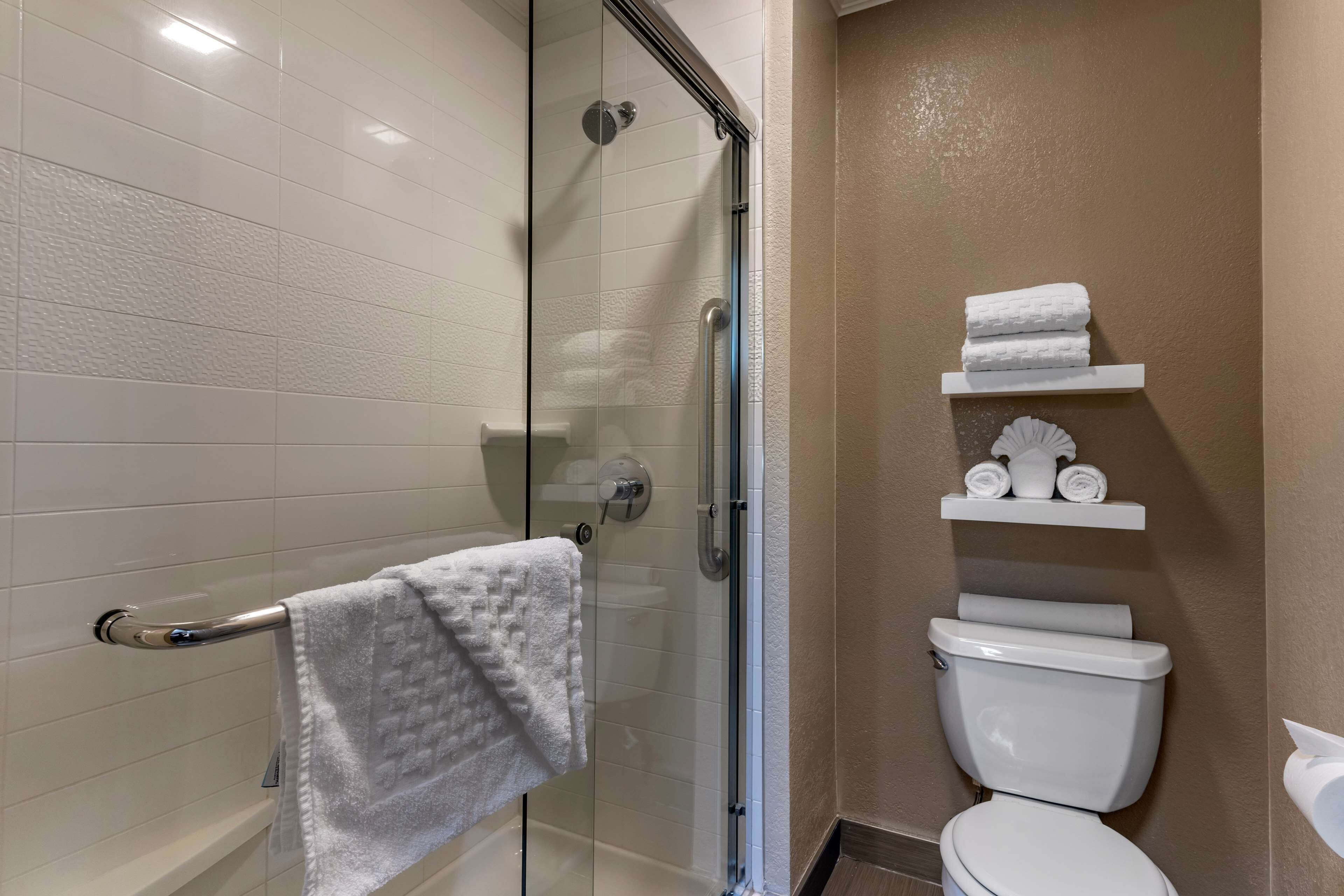 free toiletries, hair dryer, towels