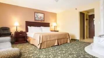 Hypo-allergenic bedding, pillowtop beds, desk, blackout drapes