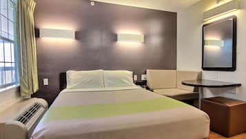 Iron/ironing board, bed sheets, alarm clocks