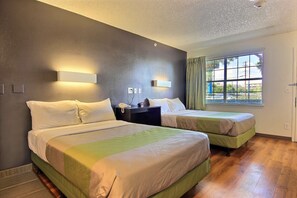 Iron/ironing board, bed sheets, alarm clocks