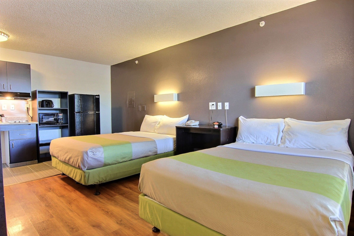 Iron/ironing board, bed sheets, alarm clocks