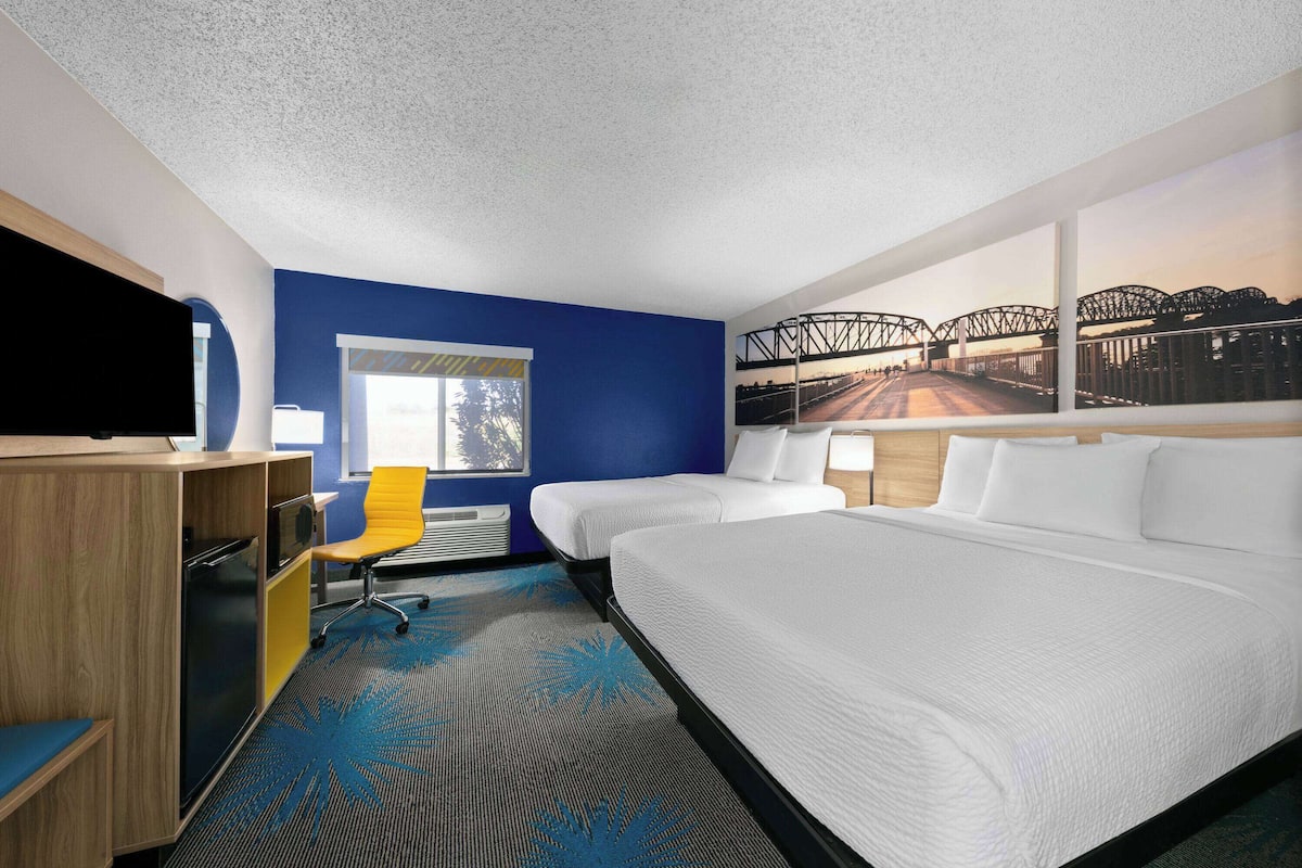 Room, 2 Queen Beds, Accessible, Non Smoking (Mobility, Tub w/ Grab Bars) | Down comforters, pillowtop beds, desk, laptop workspace