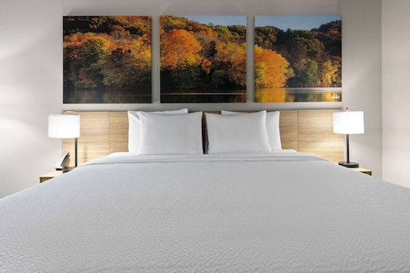 客房, 1 张特大床, 无烟房 | 羽绒被、加厚床垫、办公桌、笔记本电脑工作区