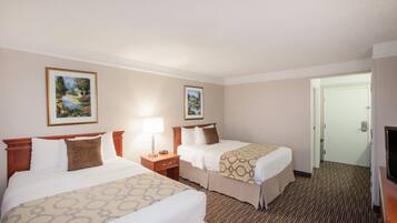 Room, 2 Double Beds, Non Smoking | Premium bedding, desk, iron/ironing board, free cribs/infant beds