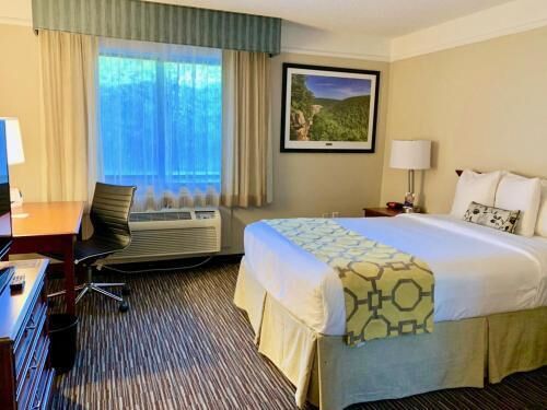 Premium bedding, desk, iron/ironing board, free cots/infant beds