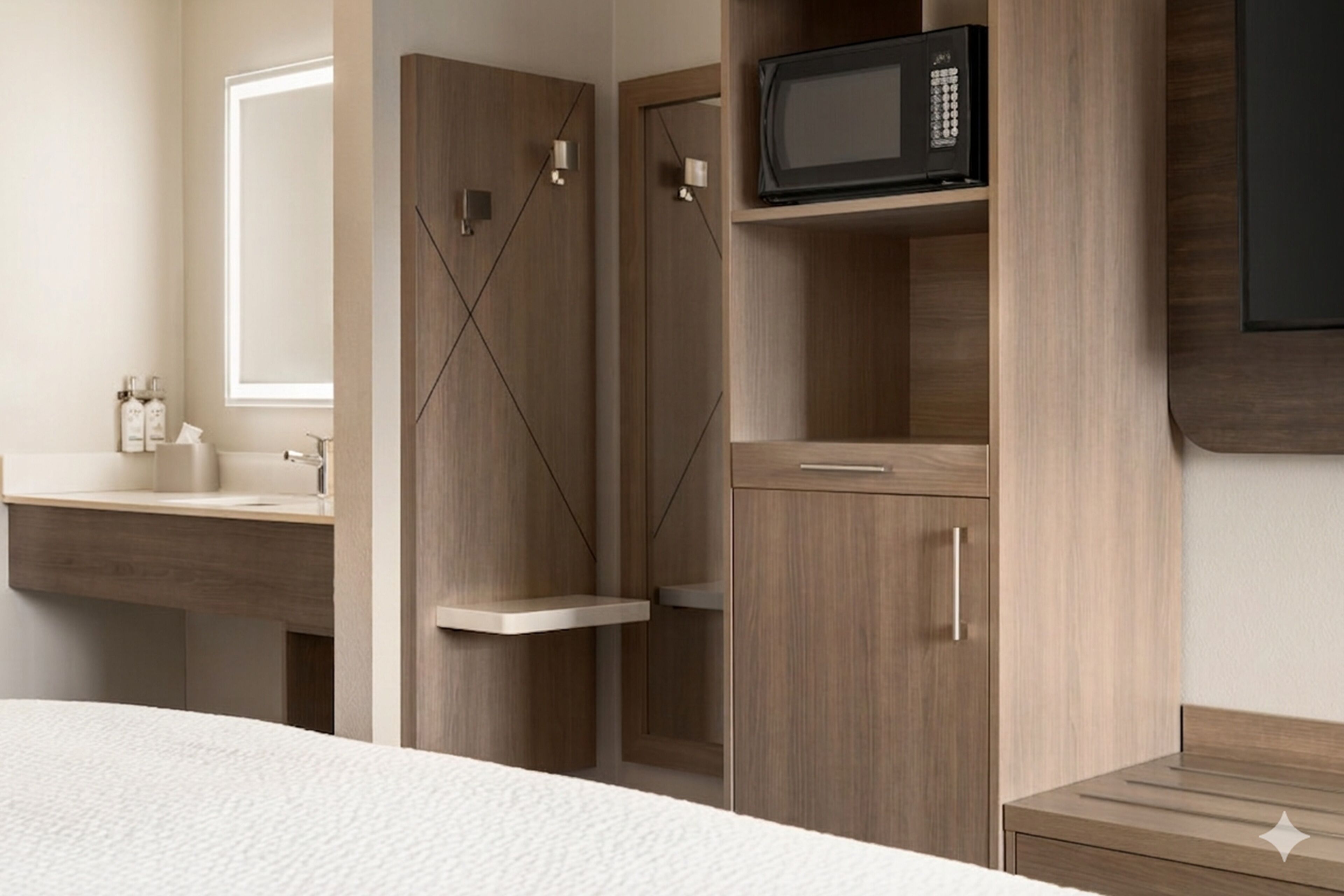 Ropa de cama de alta calidad, colchones con pillow-top y escritorio 