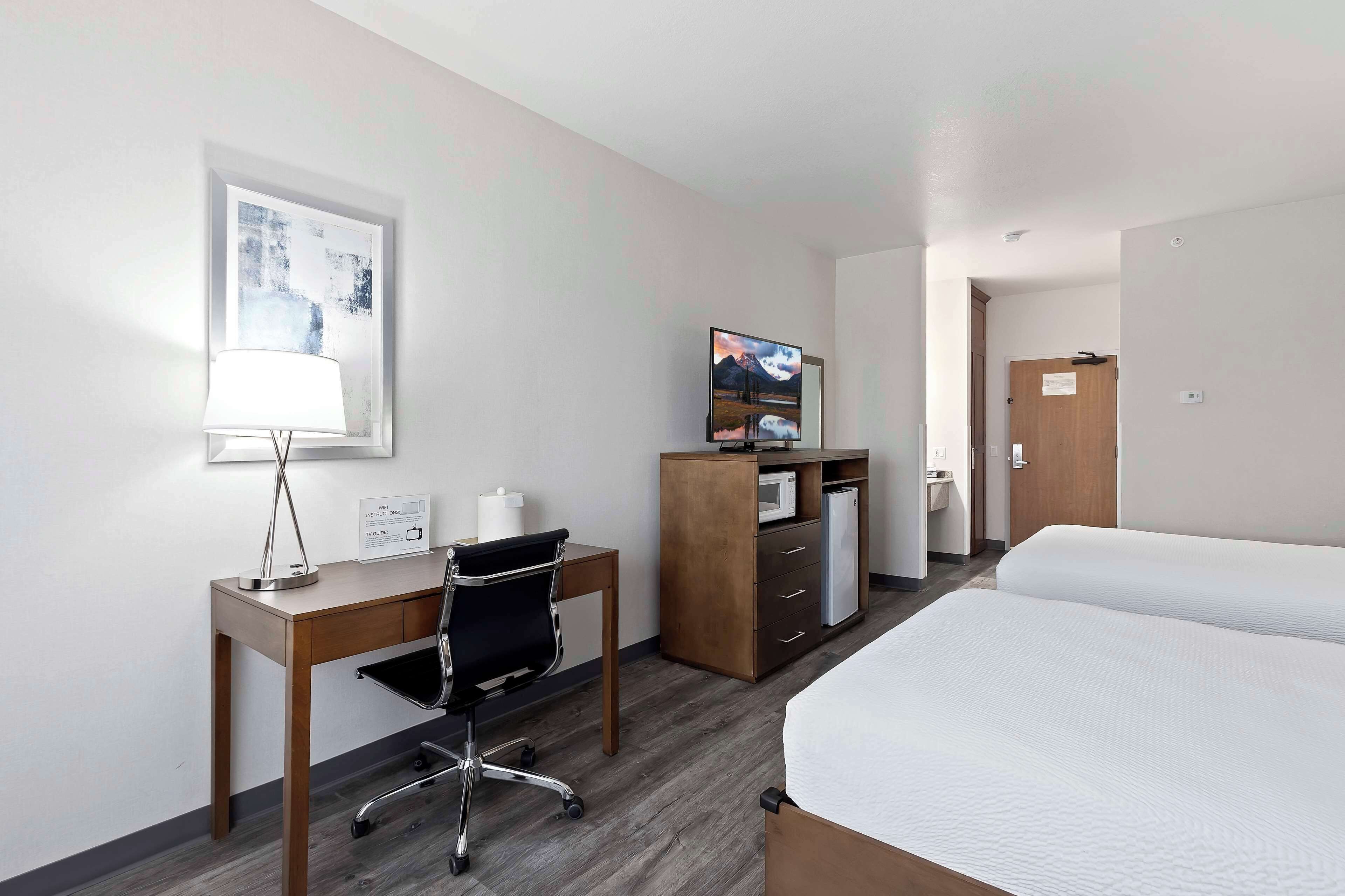 standard room, 2 queen beds, accessible, refrigerator & microwave | iron/ironing board, free wifi, bed sheets