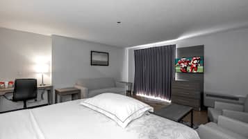 Premium Room, 1 King Bed, Accessible, Poolside (Upgraded Bedding & Snack, Smoke Free) | Desk, laptop workspace, blackout drapes, iron/ironing board