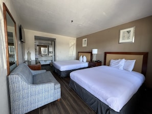 Double Room, 2 Queen Beds | Desk, laptop workspace, iron/ironing board, free WiFi