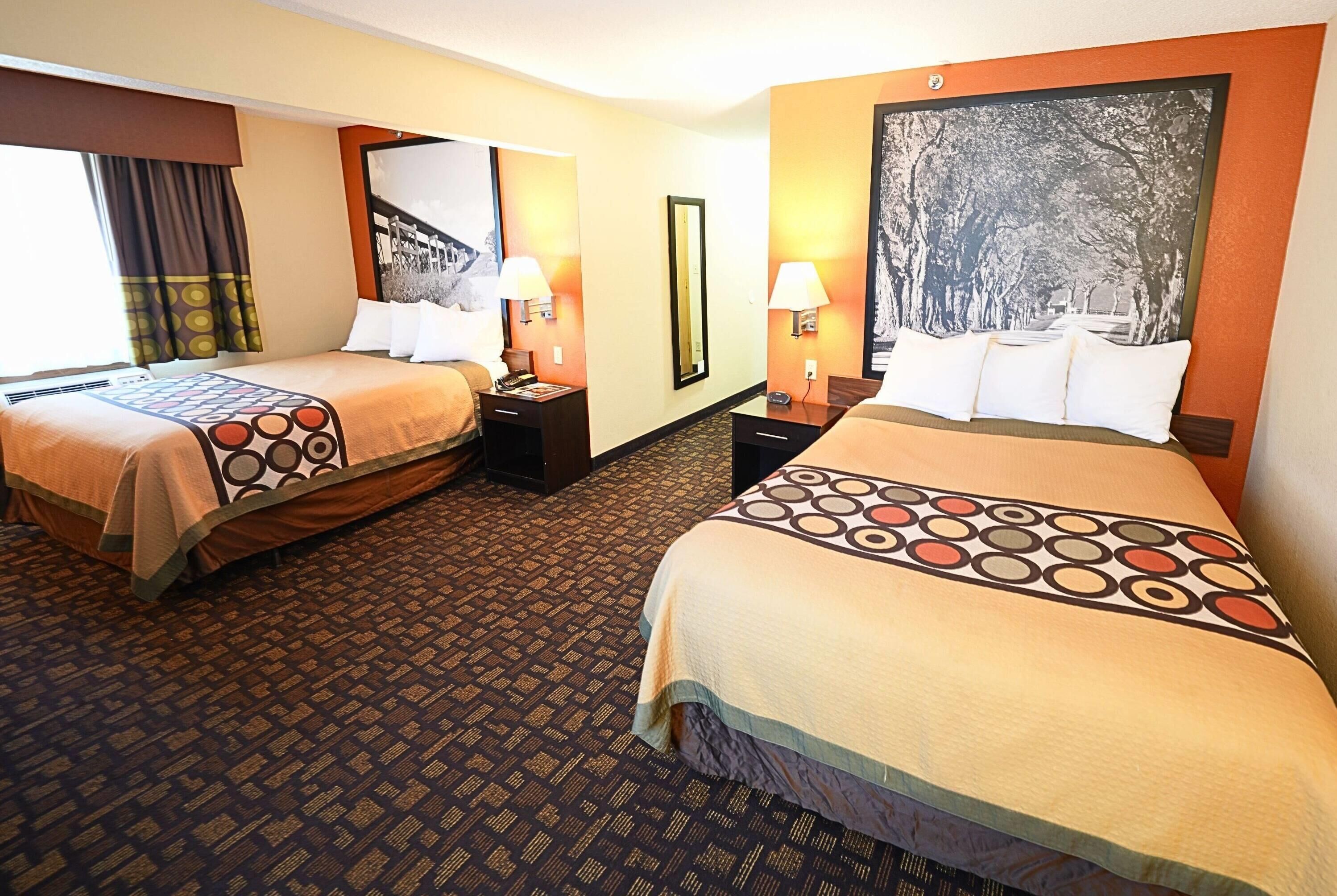 Suite, 2 Queen Beds, Accessible, Non Smoking (Mobility, Roll-in Shower) | Desk, iron/ironing board, free cribs/infant beds, free WiFi