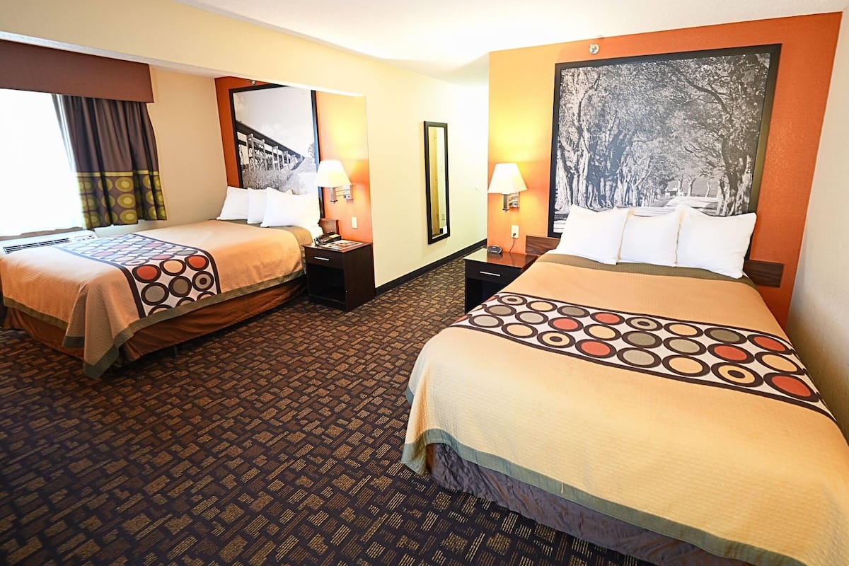 Suite, 2 Queen Beds, Accessible, Non Smoking (Mobility, Roll-in Shower) | Desk, iron/ironing board, free cribs/infant beds, free WiFi