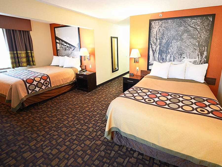 Suite, 2 Queen Beds, Accessible, Non Smoking (Mobility, Roll-in Shower) | Desk, iron/ironing board, free cribs/infant beds, free WiFi