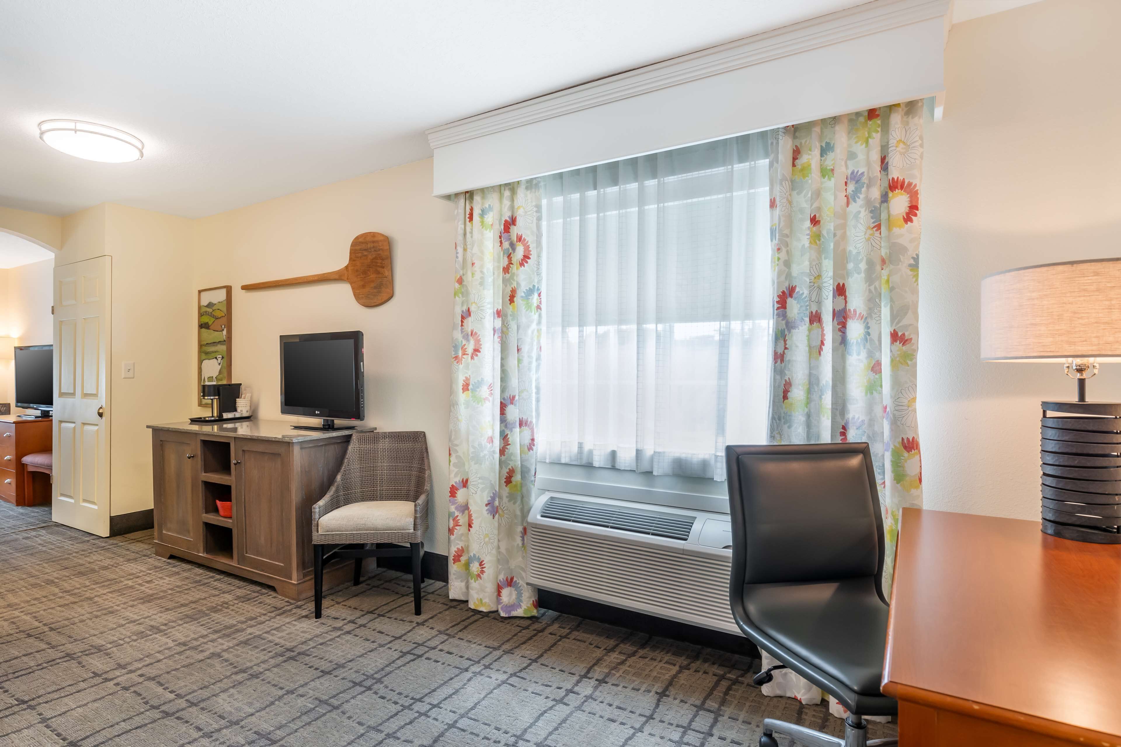 executive suite, 1 king bed, non smoking, refrigerator & microwave (with sofabed) | premium bedding, desk, blackout curtains, iron/ironing board