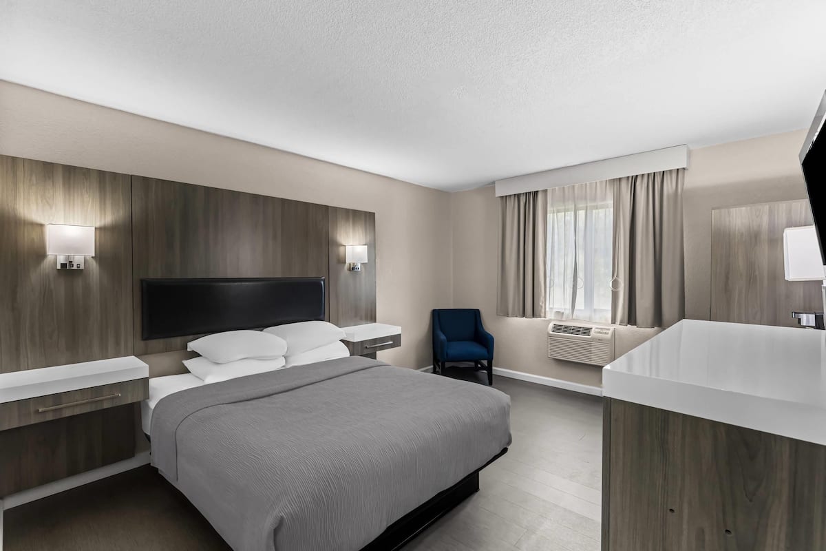 Habitación, 1 cama Queen size, con acceso para personas discapacitadas, para no fumadores | Escritorio, espacio para trabajar con laptop y cortinas blackout