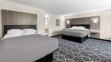 Standard Room, Multiple Beds, Non Smoking | Desk, laptop workspace, blackout curtains, iron/ironing board