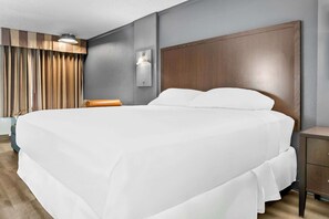 Desk, laptop workspace, free WiFi, bed sheets
