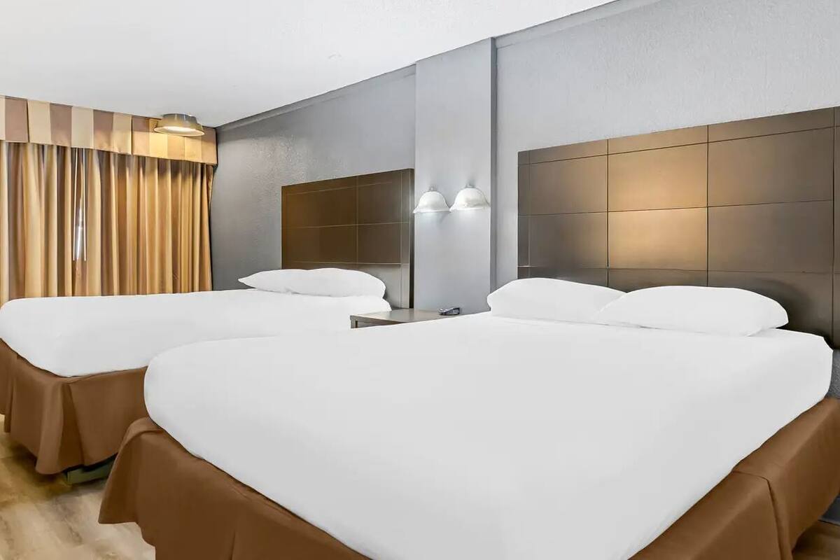 Desk, laptop workspace, WiFi (free), bed sheets
