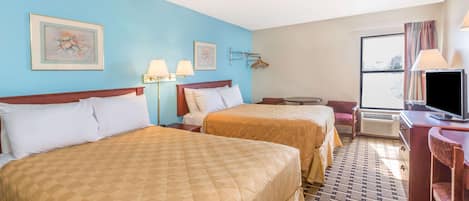 Desk, blackout drapes, free cribs/infant beds, rollaway beds