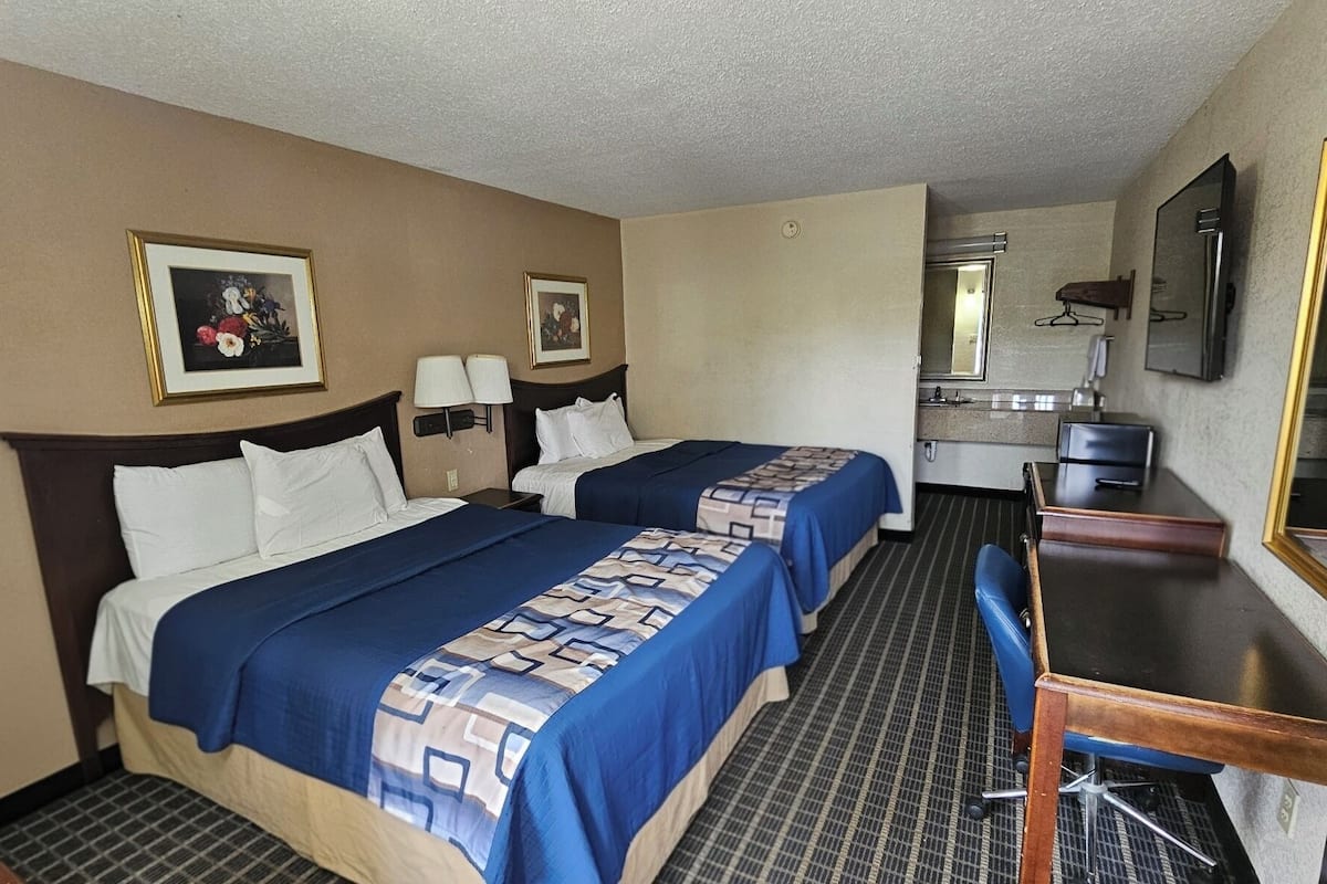 Room, 2 Double Beds, Non Smoking | Desk, iron/ironing board, free WiFi, bed sheets