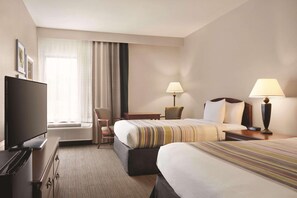 1 bedroom, premium bedding, blackout drapes, iron/ironing board