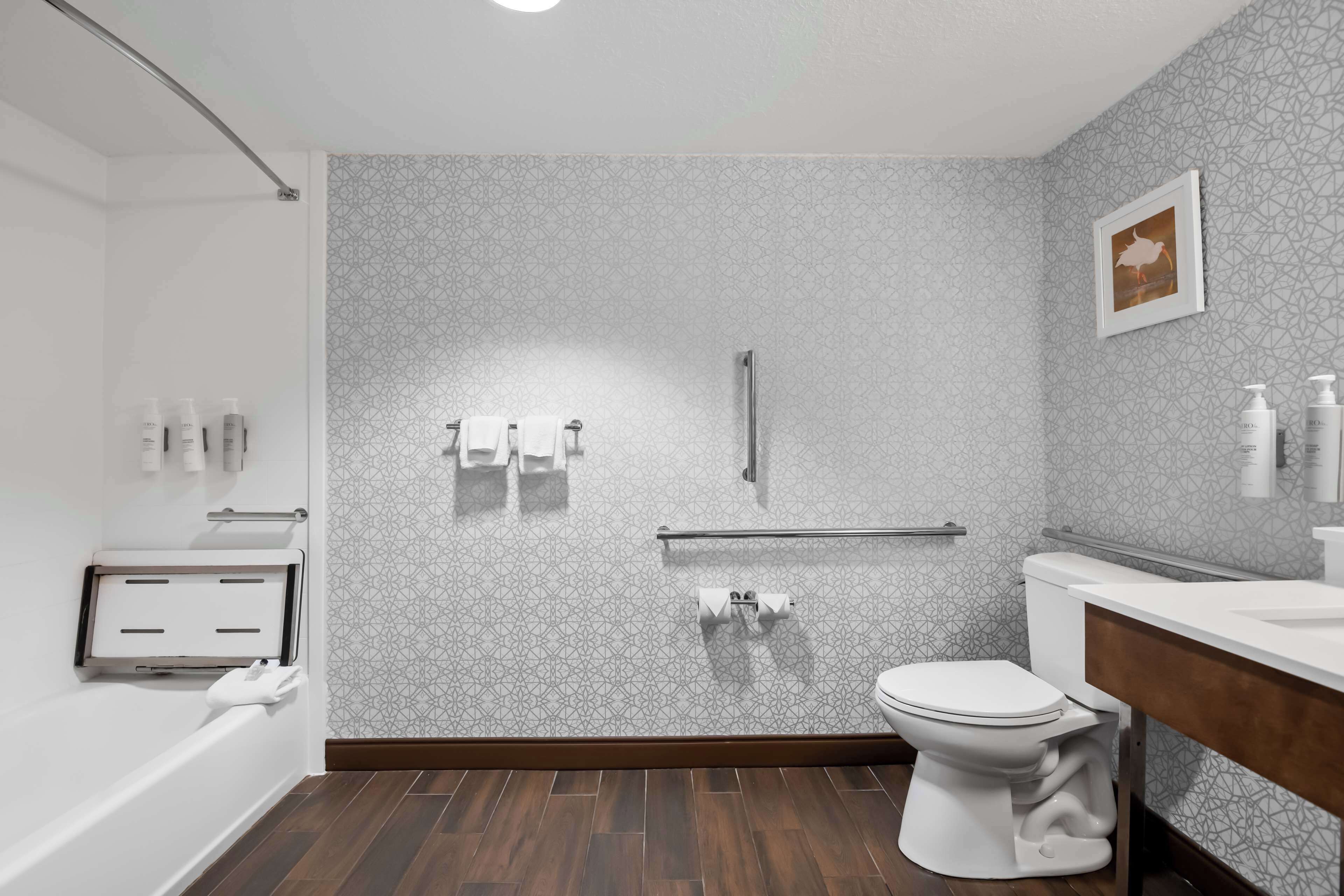 room, accessible | bathroom | combined shower/bathtub, free toiletries, hair dryer, towels