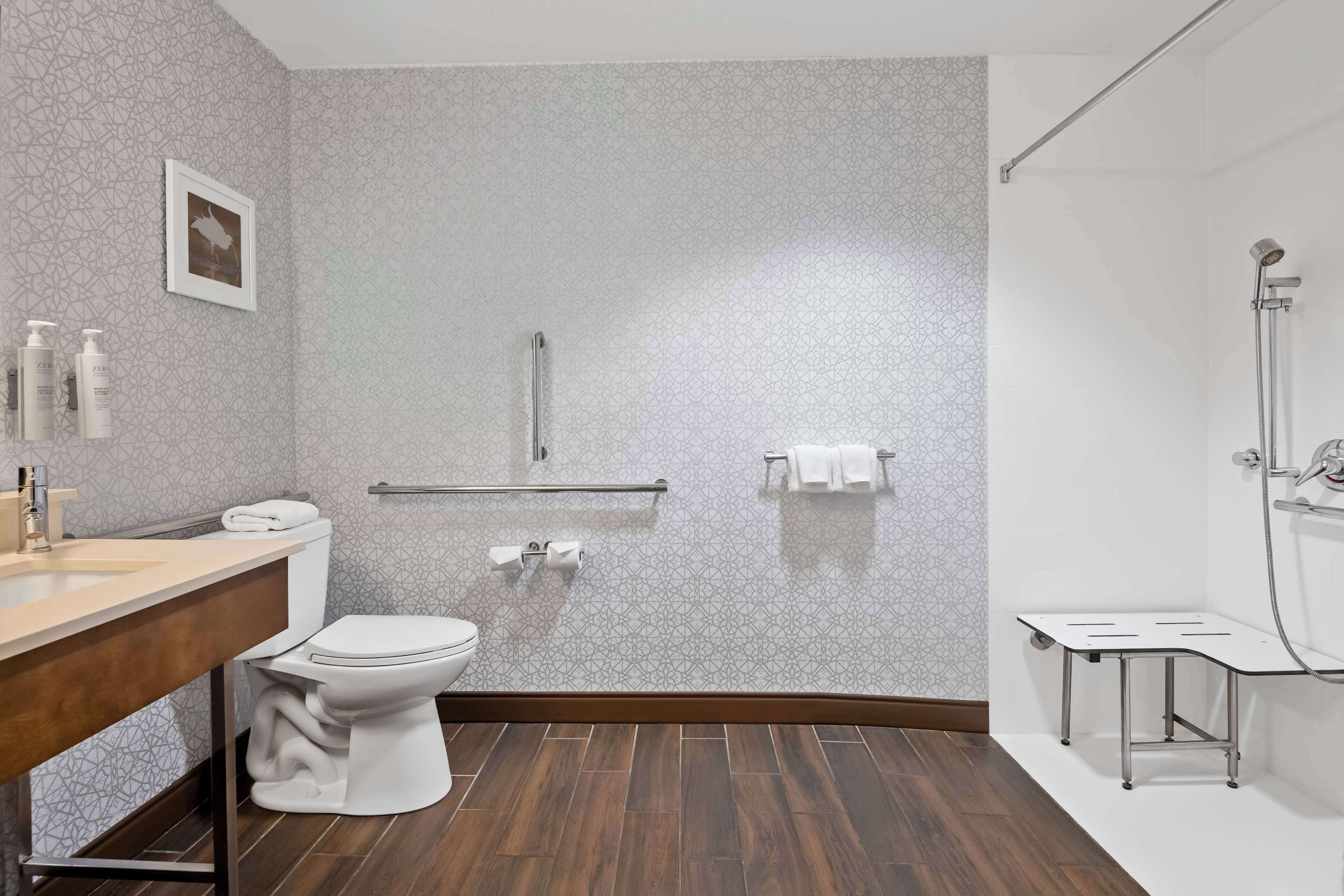 standard room with two queen beds | bathroom shower