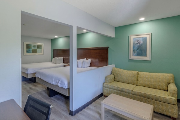 Room, Non Smoking (2 King Beds with Sofa Bed) | In-room safe, iron/ironing board, WiFi (free), alarm clocks