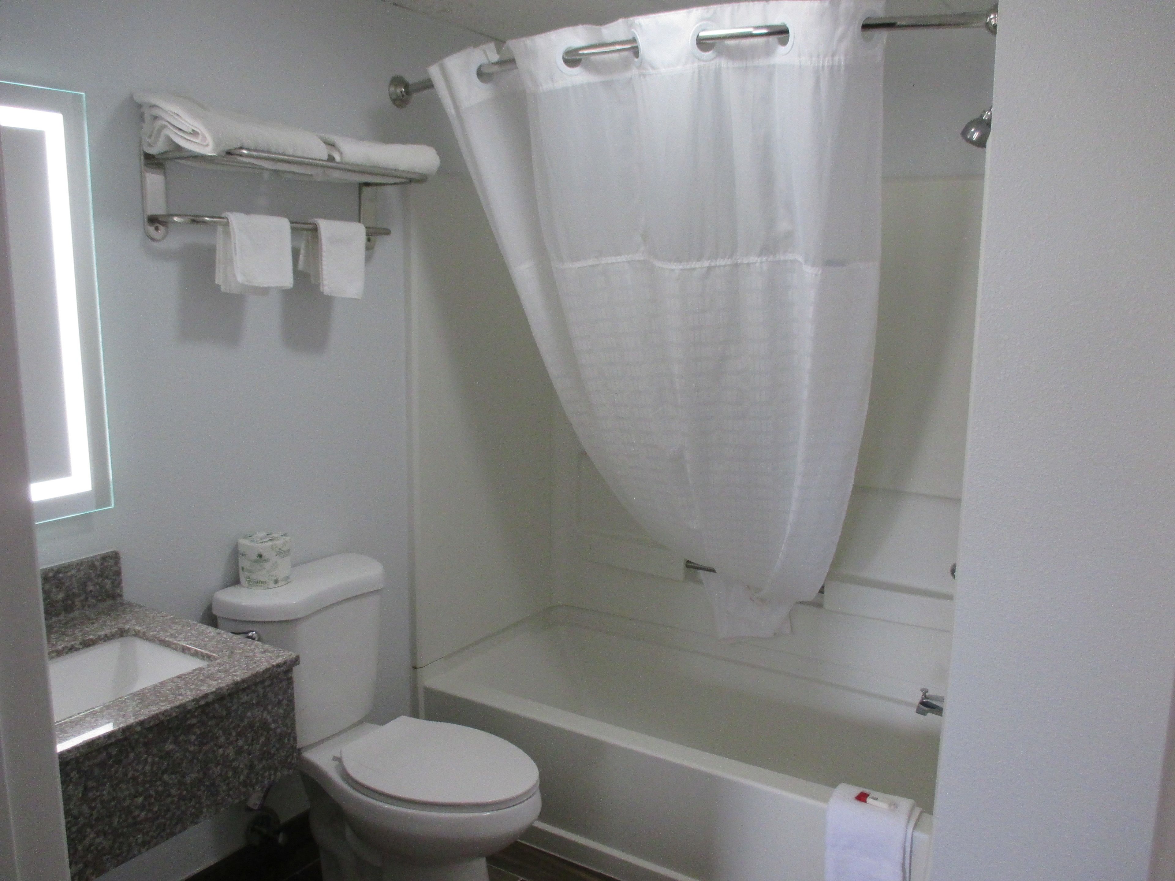 Une salle de bain avec des toilettes, un lavabo et une baignoire.