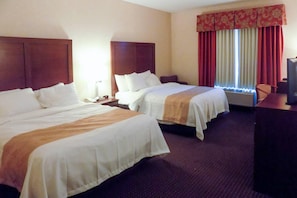 Desk, blackout curtains, iron/ironing board, free cots/infant beds